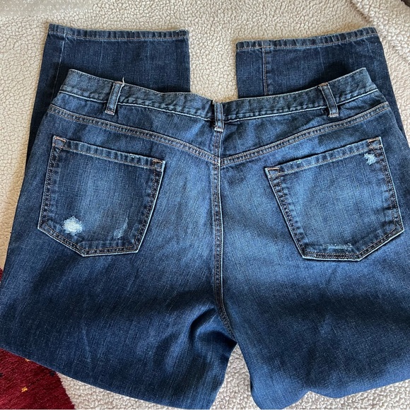 Loft Ann Taylor boyfriend button fly jeans lightly distressed Super nice! 34/18 - Picture 5 of 7